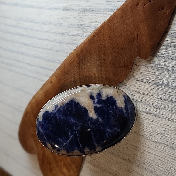Beautiful Adjustable Sodalite Ring - 925 Plated - NWT - Picture 4 of 7